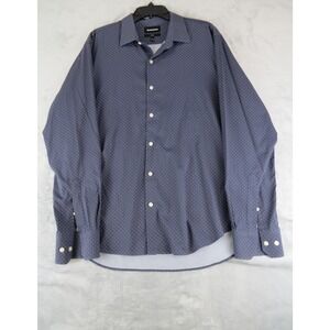 Bonobos Slim Fit Dress Shirt Blue Micro Dot Pattern Long Sleeve Men's Large